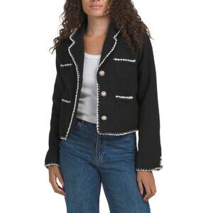 ELLEN TRACY Black Blazer With Braid Detail